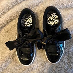PUMA Women’s Basket Heart Patent Sneaker